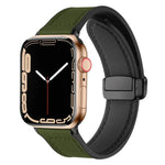 Bracelet de montre xDfind en silicone à motif Crazy Horse avec boucle magnétique, compatible avec Apple Watch 42/44/45/46/49 mm et Apple Watch 38/40/41/S10 42 mm.