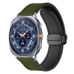 xDfind Crazy Horse Pattern Silicone Skin Magnetic Buckle Watch Band, For Samsung Galaxy Watch Ultra / Ultra 2025, For Samsung Galaxy Watch8 / 8 Classic