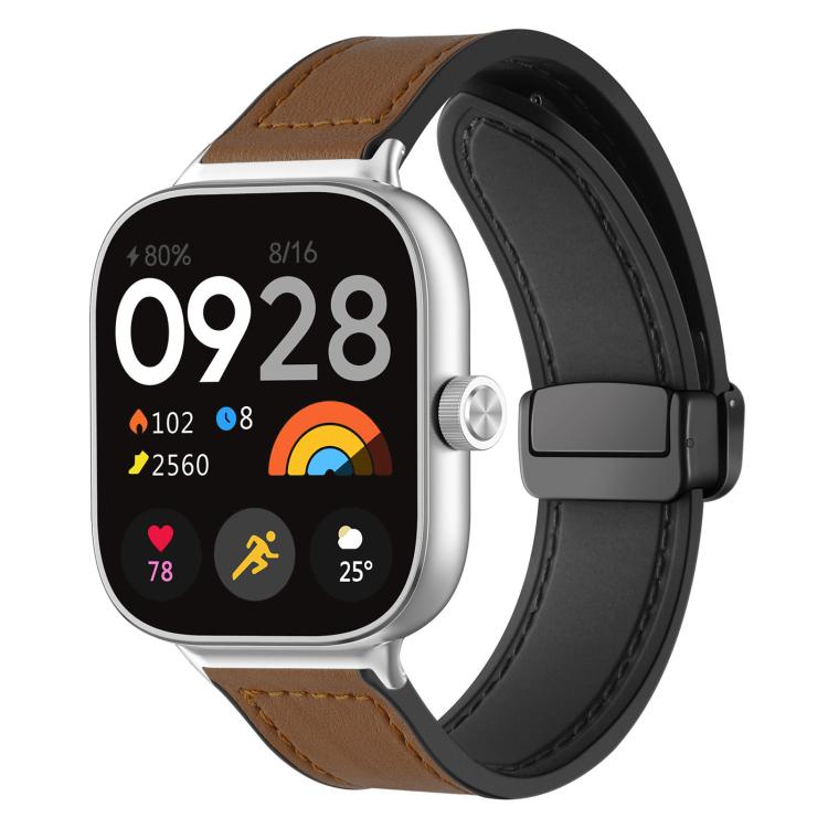 xDfind Crazy Horse Pattern Silicone Skin Magnetic Buckle Watch Band, For Xiaomi Band 10 Pro/9 Pro/Redmi Watch 6/5/4, For Redmi Watch 3 Active / Watch 3 Lite, For Redmi Watch 3