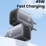 USAMS CC323 T66 45W USB-C / Type-C GaN Fast Charger, EU Plug, CC323