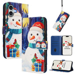 Étui de téléphone en cuir à boucle de la série Noël avec dragonne, Pour iPhone 17e / 16e, Pour iPhone 17 Pro Max, Pour iPhone 17 Pro, Pour iPhone 17, Pour iPhone Air, Pour iPhone 16 Pro Max, Pour iPhone 16 Pro, Pour iPhone 16 Plus