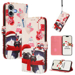 Étui de téléphone en cuir à boucle de la série Noël avec dragonne, Pour iPhone 17e / 16e, Pour iPhone 17 Pro Max, Pour iPhone 17 Pro, Pour iPhone 17, Pour iPhone Air, Pour iPhone 16 Pro Max, Pour iPhone 16 Pro, Pour iPhone 16 Plus