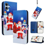 Étui de téléphone en cuir à boucle de la série Noël avec dragonne, Pour iPhone 17e / 16e, Pour iPhone 17 Pro Max, Pour iPhone 17 Pro, Pour iPhone 17, Pour iPhone Air, Pour iPhone 16 Pro Max, Pour iPhone 16 Pro, Pour iPhone 16 Plus