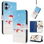 Étui de téléphone en cuir à boucle de la série Noël avec dragonne, Pour iPhone 17e / 16e, Pour iPhone 17 Pro Max, Pour iPhone 17 Pro, Pour iPhone 17, Pour iPhone Air, Pour iPhone 16 Pro Max, Pour iPhone 16 Pro, Pour iPhone 16 Plus