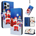 Étui de téléphone en cuir à boucle de la série Noël avec dragonne, Pour iPhone 17e / 16e, Pour iPhone 17 Pro Max, Pour iPhone 17 Pro, Pour iPhone 17, Pour iPhone Air, Pour iPhone 16 Pro Max, Pour iPhone 16 Pro, Pour iPhone 16 Plus