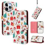 Étui de téléphone en cuir à boucle de la série Noël avec dragonne, Pour iPhone 17e / 16e, Pour iPhone 17 Pro Max, Pour iPhone 17 Pro, Pour iPhone 17, Pour iPhone Air, Pour iPhone 16 Pro Max, Pour iPhone 16 Pro, Pour iPhone 16 Plus