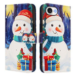 Étui de téléphone en cuir à boucle de la série Noël avec dragonne, Pour iPhone 17e / 16e, Pour iPhone 17 Pro Max, Pour iPhone 17 Pro, Pour iPhone 17, Pour iPhone Air, Pour iPhone 16 Pro Max, Pour iPhone 16 Pro, Pour iPhone 16 Plus