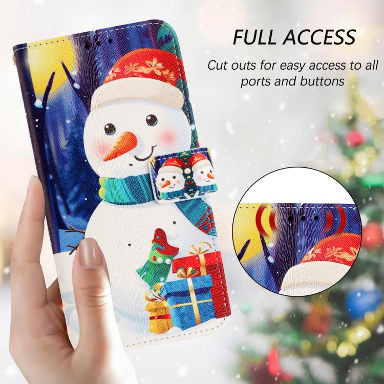 Étui de téléphone en cuir à boucle de la série Noël avec dragonne, Pour iPhone 17e / 16e, Pour iPhone 17 Pro Max, Pour iPhone 17 Pro, Pour iPhone 17, Pour iPhone Air, Pour iPhone 16 Pro Max, Pour iPhone 16 Pro, Pour iPhone 16 Plus