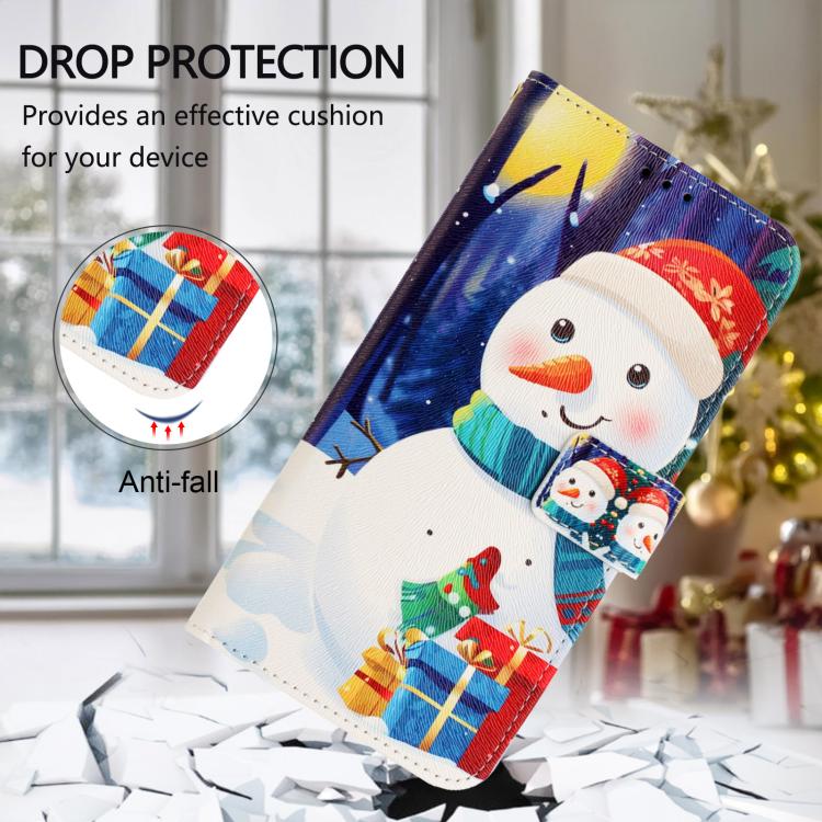 Étui de téléphone en cuir à boucle de la série Noël avec dragonne, Pour iPhone 17e / 16e, Pour iPhone 17 Pro Max, Pour iPhone 17 Pro, Pour iPhone 17, Pour iPhone Air, Pour iPhone 16 Pro Max, Pour iPhone 16 Pro, Pour iPhone 16 Plus