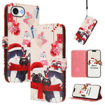 Étui de téléphone en cuir à boucle de la série Noël avec dragonne, Pour iPhone 17e / 16e, Pour iPhone 17 Pro Max, Pour iPhone 17 Pro, Pour iPhone 17, Pour iPhone Air, Pour iPhone 16 Pro Max, Pour iPhone 16 Pro, Pour iPhone 16 Plus