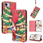 Étui de téléphone en cuir à boucle de la série Noël avec dragonne, Pour iPhone 17e / 16e, Pour iPhone 17 Pro Max, Pour iPhone 17 Pro, Pour iPhone 17, Pour iPhone Air, Pour iPhone 16 Pro Max, Pour iPhone 16 Pro, Pour iPhone 16 Plus