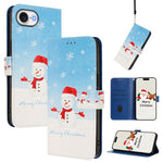 Étui de téléphone en cuir à boucle de la série Noël avec dragonne, Pour iPhone 17e / 16e, Pour iPhone 17 Pro Max, Pour iPhone 17 Pro, Pour iPhone 17, Pour iPhone Air, Pour iPhone 16 Pro Max, Pour iPhone 16 Pro, Pour iPhone 16 Plus