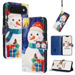 Étui de téléphone en cuir à boucle de la série Noël avec dragonne, Pour iPhone 17e / 16e, Pour iPhone 17 Pro Max, Pour iPhone 17 Pro, Pour iPhone 17, Pour iPhone Air, Pour iPhone 16 Pro Max, Pour iPhone 16 Pro, Pour iPhone 16 Plus
