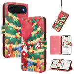 Étui de téléphone en cuir à boucle de la série Noël avec dragonne, Pour iPhone 17e / 16e, Pour iPhone 17 Pro Max, Pour iPhone 17 Pro, Pour iPhone 17, Pour iPhone Air, Pour iPhone 16 Pro Max, Pour iPhone 16 Pro, Pour iPhone 16 Plus