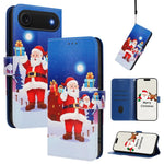 Étui de téléphone en cuir à boucle de la série Noël avec dragonne, Pour iPhone 17e / 16e, Pour iPhone 17 Pro Max, Pour iPhone 17 Pro, Pour iPhone 17, Pour iPhone Air, Pour iPhone 16 Pro Max, Pour iPhone 16 Pro, Pour iPhone 16 Plus