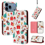Étui de téléphone en cuir à boucle de la série Noël avec dragonne, Pour iPhone 17e / 16e, Pour iPhone 17 Pro Max, Pour iPhone 17 Pro, Pour iPhone 17, Pour iPhone Air, Pour iPhone 16 Pro Max, Pour iPhone 16 Pro, Pour iPhone 16 Plus