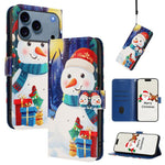 Étui de téléphone en cuir à boucle de la série Noël avec dragonne, Pour iPhone 17e / 16e, Pour iPhone 17 Pro Max, Pour iPhone 17 Pro, Pour iPhone 17, Pour iPhone Air, Pour iPhone 16 Pro Max, Pour iPhone 16 Pro, Pour iPhone 16 Plus