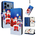 Étui de téléphone en cuir à boucle de la série Noël avec dragonne, Pour iPhone 17e / 16e, Pour iPhone 17 Pro Max, Pour iPhone 17 Pro, Pour iPhone 17, Pour iPhone Air, Pour iPhone 16 Pro Max, Pour iPhone 16 Pro, Pour iPhone 16 Plus