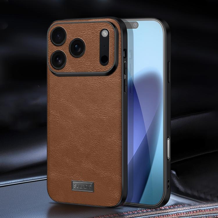 SULADA Coque de téléphone antichoc hybride en TPU et cuir faite à la main, pour iPhone 17 Pro Max, pour iPhone 17 Pro, pour iPhone 17, pour iPhone Air