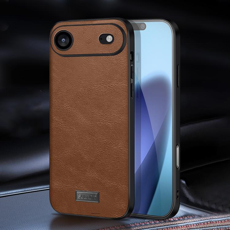 SULADA Coque de téléphone antichoc hybride en TPU et cuir faite à la main, pour iPhone 17 Pro Max, pour iPhone 17 Pro, pour iPhone 17, pour iPhone Air
