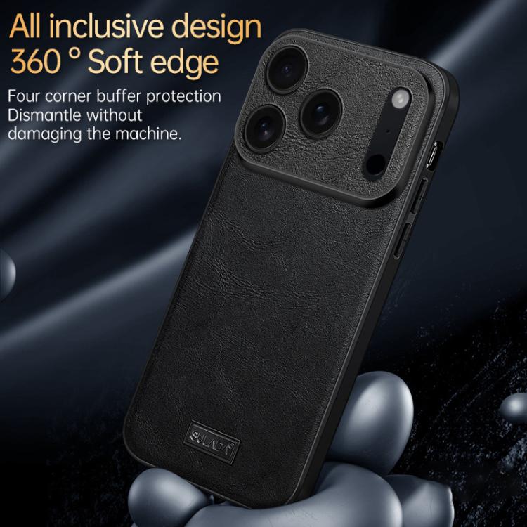 SULADA Coque de téléphone antichoc hybride en TPU et cuir faite à la main, pour iPhone 17 Pro Max, pour iPhone 17 Pro, pour iPhone 17, pour iPhone Air