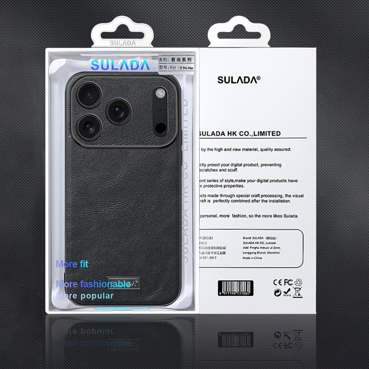 SULADA Coque de téléphone antichoc hybride en TPU et cuir faite à la main, pour iPhone 17 Pro Max, pour iPhone 17 Pro, pour iPhone 17, pour iPhone Air