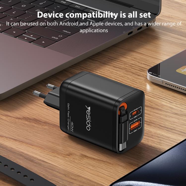 Chargeur rapide Yesido YC99 40W avec câble télescopique Type-C, YC99