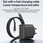 Chargeur rapide Yesido YC144C 65W à trois ports avec câble Type-C de 1m, YC144C
