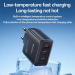 Chargeur rapide Yesido YC144C 65W à trois ports avec câble Type-C de 1m, YC144C