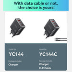 Chargeur rapide Yesido YC144 65W à trois ports, YC144