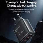 Chargeur rapide Yesido YC144 65W à trois ports, YC144