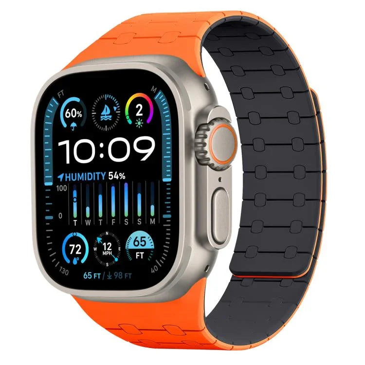Bracelet de montre magnétique en silicone xDfind, couleurs contrastées, pour Apple Watch 42/44/45/46/49 mm et Apple Watch 38/40/41/S10 42 mm