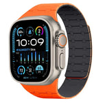 Bracelet de montre magnétique en silicone xDfind, couleurs contrastées, pour Apple Watch 42/44/45/46/49 mm et Apple Watch 38/40/41/S10 42 mm