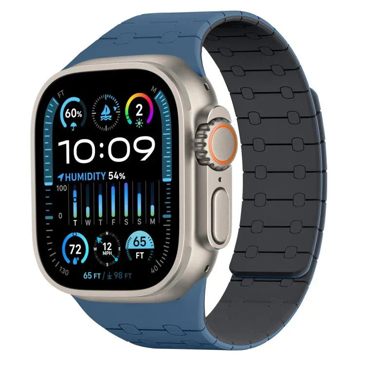 Bracelet de montre magnétique en silicone xDfind, couleurs contrastées, pour Apple Watch 42/44/45/46/49 mm et Apple Watch 38/40/41/S10 42 mm