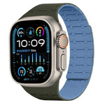 Bracelet de montre magnétique en silicone xDfind, couleurs contrastées, pour Apple Watch 42/44/45/46/49 mm et Apple Watch 38/40/41/S10 42 mm