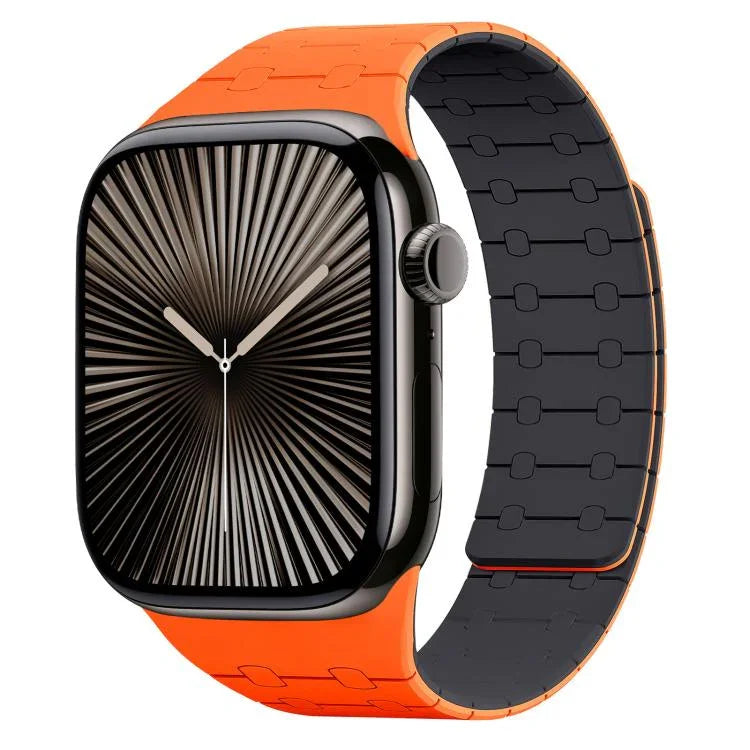 Bracelet de montre magnétique en silicone xDfind, couleurs contrastées, pour Apple Watch 42/44/45/46/49 mm et Apple Watch 38/40/41/S10 42 mm