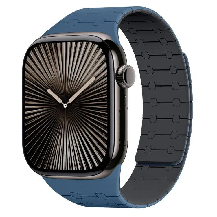 Bracelet de montre magnétique en silicone xDfind, couleurs contrastées, pour Apple Watch 42/44/45/46/49 mm et Apple Watch 38/40/41/S10 42 mm