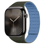 Bracelet de montre magnétique en silicone xDfind, couleurs contrastées, pour Apple Watch 42/44/45/46/49 mm et Apple Watch 38/40/41/S10 42 mm