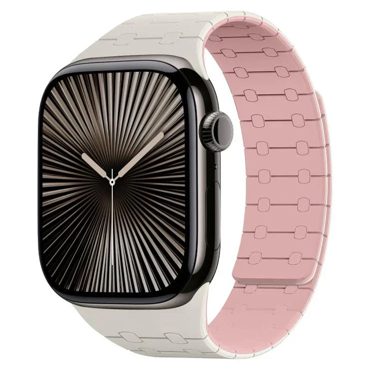 Bracelet de montre magnétique en silicone xDfind, couleurs contrastées, pour Apple Watch 42/44/45/46/49 mm et Apple Watch 38/40/41/S10 42 mm