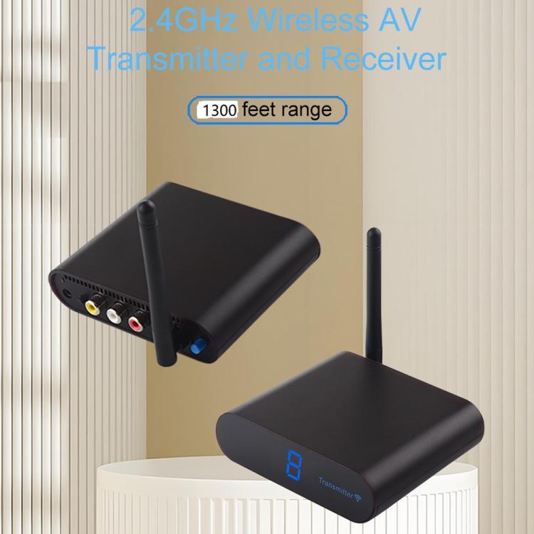 Measy AV240 Émetteur et récepteur audio/vidéo sans fil 2,4 GHz avec fonction de retour infrarouge, portée : 400 m, AV240 noir