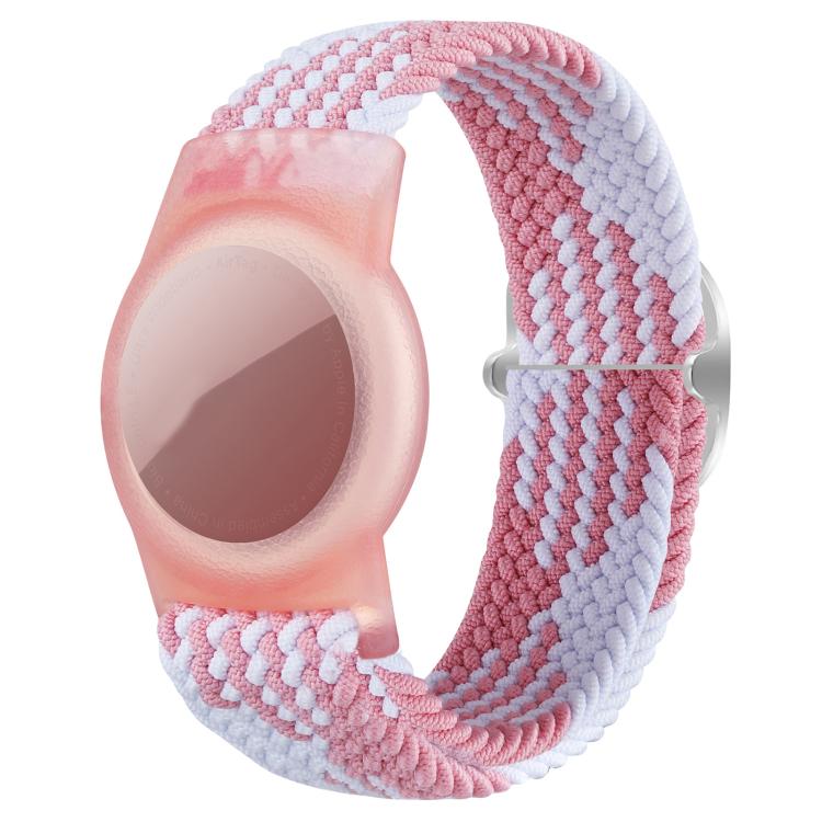 xDfind Bracelet de montre tressé en nylon réglable avec housse de protection anti-perte, pour AirTag 2e génération / AirTag 1re génération