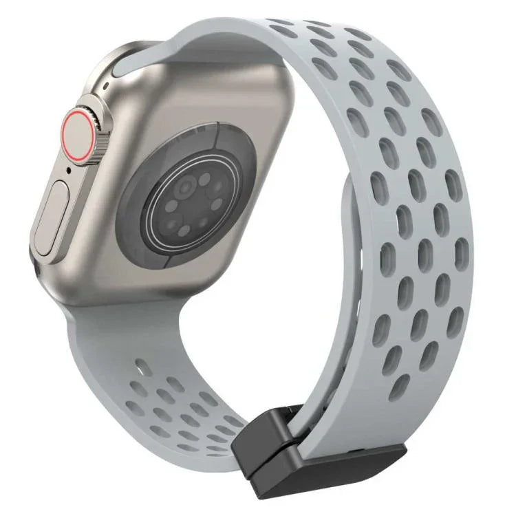 Bracelet de montre en silicone à fermoir magnétique xDfind, compatible avec Apple Watch 42/44/45/46/49 mm et Apple Watch 38/40/41/S10 42 mm.
