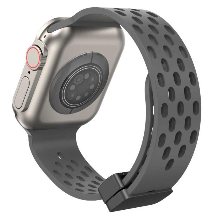 Bracelet de montre en silicone à fermoir magnétique xDfind, compatible avec Apple Watch 42/44/45/46/49 mm et Apple Watch 38/40/41/S10 42 mm.