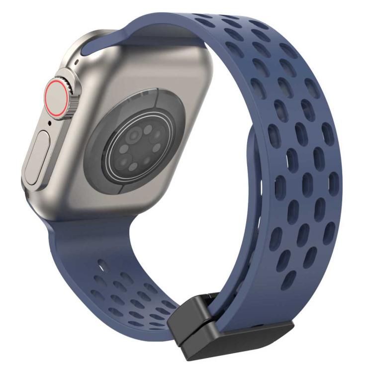 Bracelet de montre en silicone à fermoir magnétique xDfind, compatible avec Apple Watch 42/44/45/46/49 mm et Apple Watch 38/40/41/S10 42 mm.