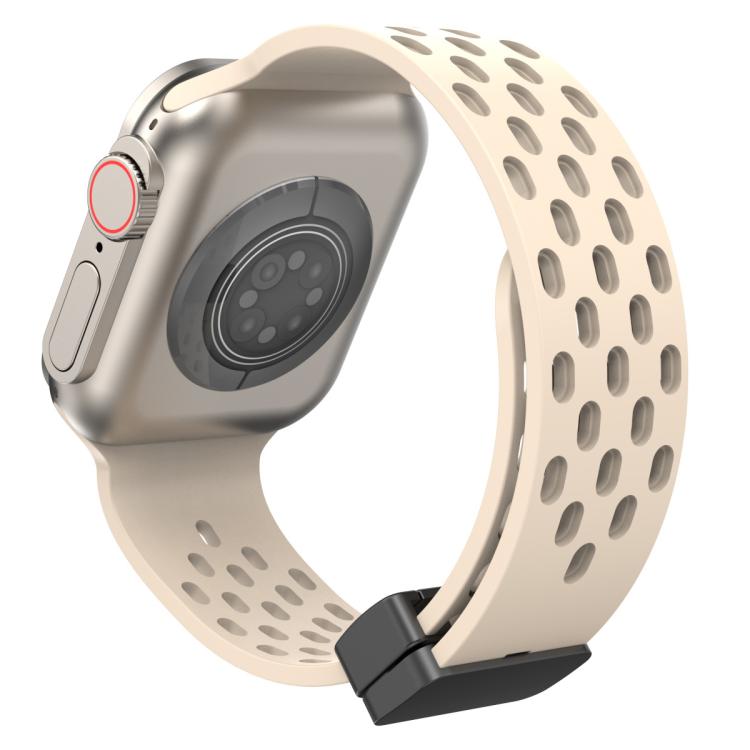 Bracelet de montre en silicone à fermoir magnétique xDfind, compatible avec Apple Watch 42/44/45/46/49 mm et Apple Watch 38/40/41/S10 42 mm.