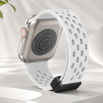 Bracelet de montre en silicone à fermoir magnétique xDfind, compatible avec Apple Watch 42/44/45/46/49 mm et Apple Watch 38/40/41/S10 42 mm.