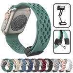 Bracelet de montre en silicone à fermoir magnétique xDfind, compatible avec Apple Watch 42/44/45/46/49 mm et Apple Watch 38/40/41/S10 42 mm.