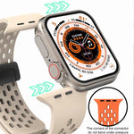 Bracelet de montre en silicone à fermoir magnétique xDfind, compatible avec Apple Watch 42/44/45/46/49 mm et Apple Watch 38/40/41/S10 42 mm.