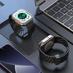 Bracelet de montre en silicone à fermoir magnétique xDfind, compatible avec Apple Watch 42/44/45/46/49 mm et Apple Watch 38/40/41/S10 42 mm.