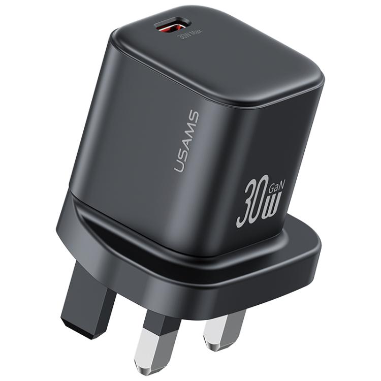 Chargeur rapide mini USAMS CC276 30W GaN USB-C / Type-C, prise UK